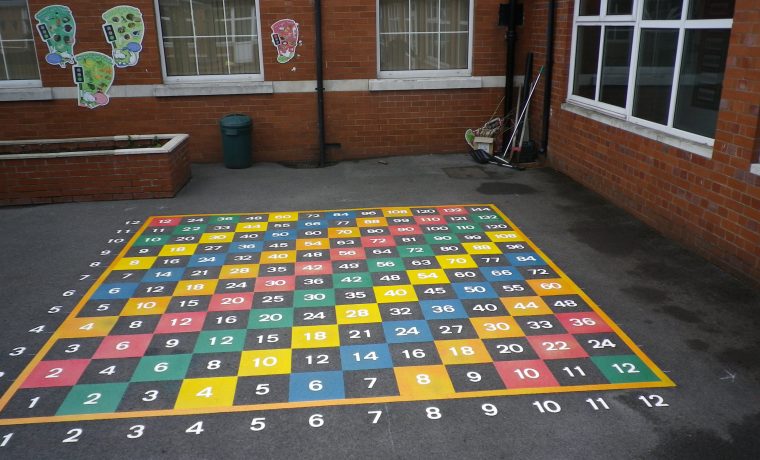 multiplication grid playground markings in Cardiff