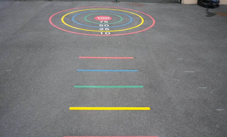target board playground markings in Cardiff, playground games