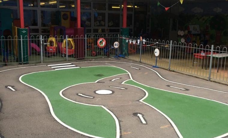 cycle trail, bike track, scooter track installed in schools in Merthyr