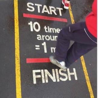 mile a day track, daily mile track installed in Merthyr school