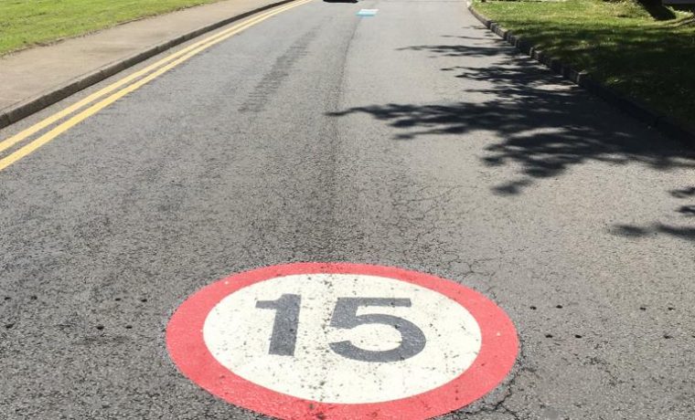 health and safety road markings 15mph roundels