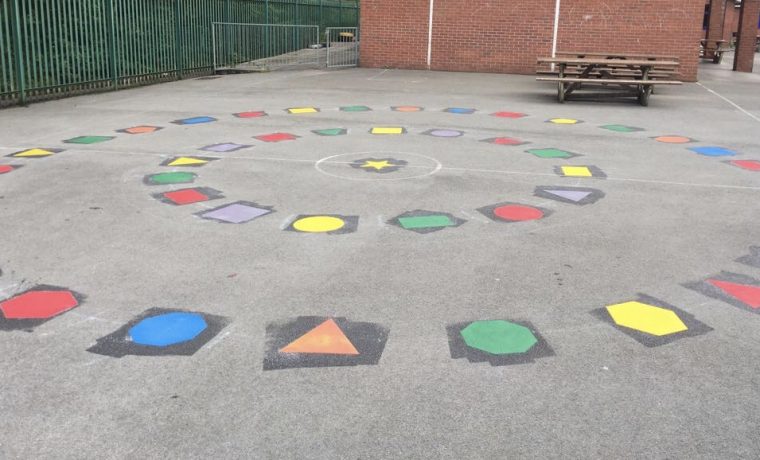 Double Hot Potato playground markings, playground ball games in schools in Newport