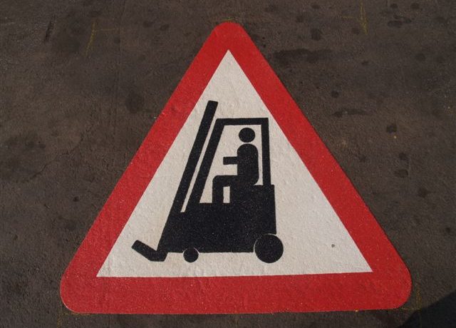 health and safety markings, fork lift truck